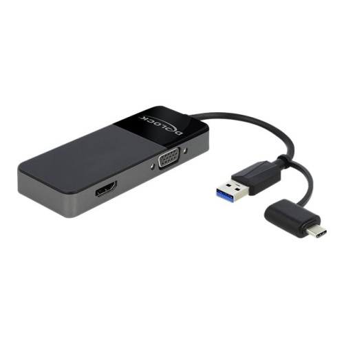 DeLOCK Adapter USB 3.0 to 4K HDMI + VGA - adapterkabel - HDMI / VGA / USB - 12 cm - Adaptrar & Hubbar