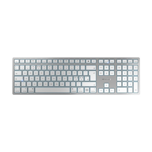 CHERRY CHERRY KW 9100 SLIM - tangentbord - hela norden - silver, vit Inmatningsenhet