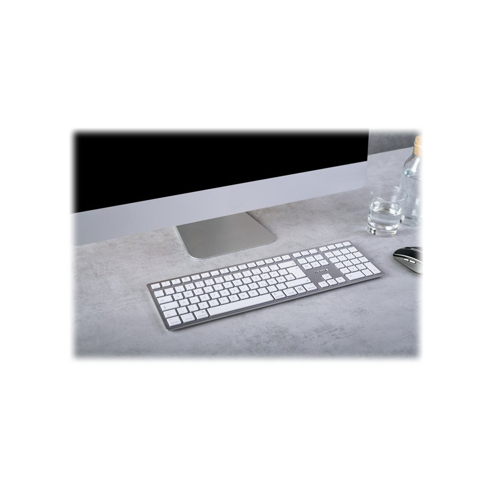 Produktbild för CHERRY KW 9100 SLIM - tangentbord - hela norden - silver, vit Inmatningsenhet
