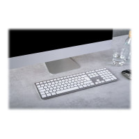 Produktbild för CHERRY KW 9100 SLIM - tangentbord - hela norden - silver, vit Inmatningsenhet