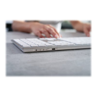 Produktbild för CHERRY KW 9100 SLIM - tangentbord - hela norden - silver, vit Inmatningsenhet