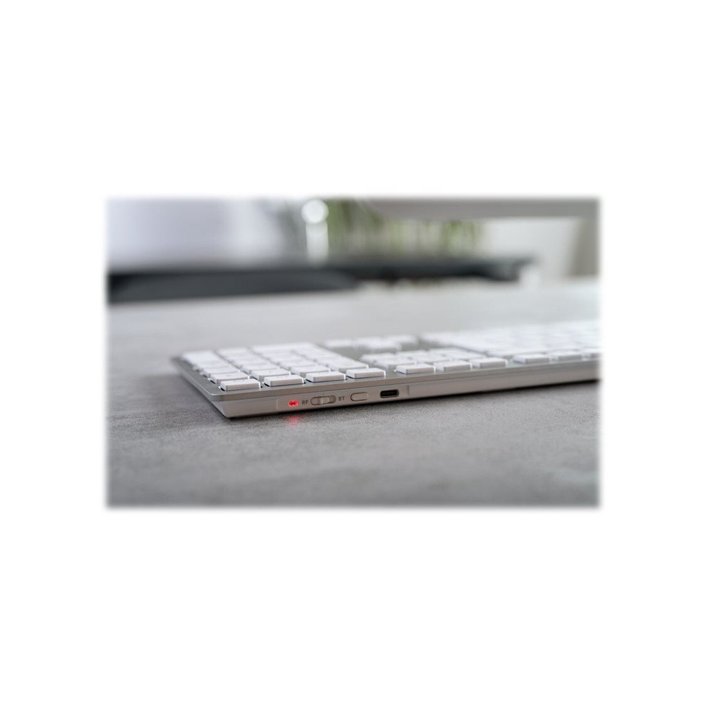 Produktbild för CHERRY KW 9100 SLIM - tangentbord - hela norden - silver, vit Inmatningsenhet
