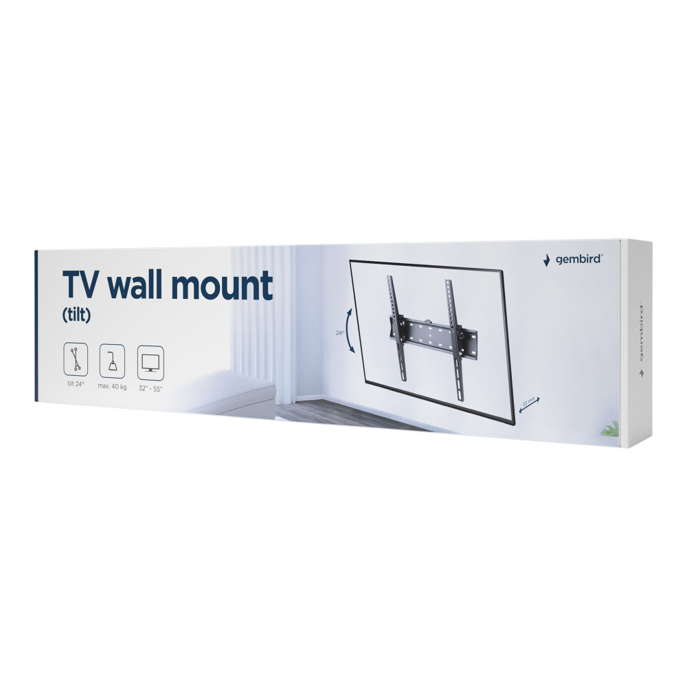 Produktbild för Gembird WM-55T-02 monteringssats - för LCD-TV - svart av fin textur