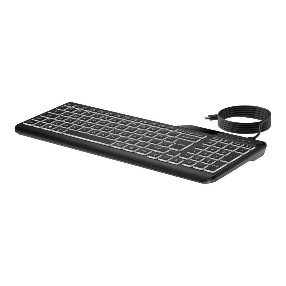 Produktbild för HP 400 - tangentbord - kompakt storlek, 2-zonslayout, 12 programmerbara tangenter, lågprofilstangenter, multienhet - QWERTY - engelska - svart Inmatningsenhet