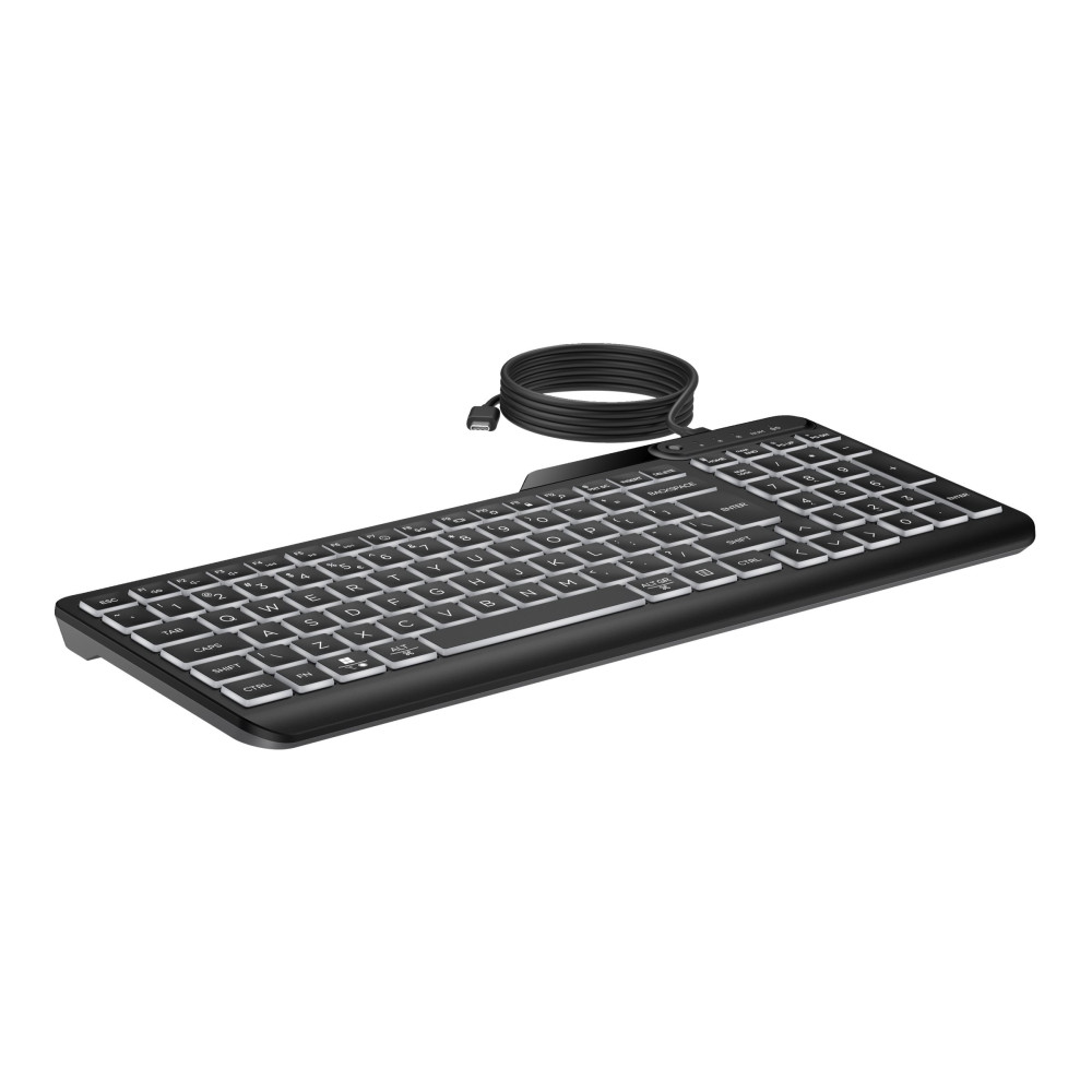 Produktbild för HP 400 - tangentbord - kompakt storlek, 2-zonslayout, 12 programmerbara tangenter, lågprofilstangenter, multienhet - QWERTY - engelska - svart Inmatningsenhet