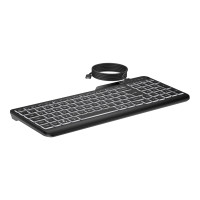 Produktbild för HP 400 - tangentbord - kompakt storlek, 2-zonslayout, 12 programmerbara tangenter, lågprofilstangenter, multienhet - QWERTY - engelska - svart Inmatningsenhet