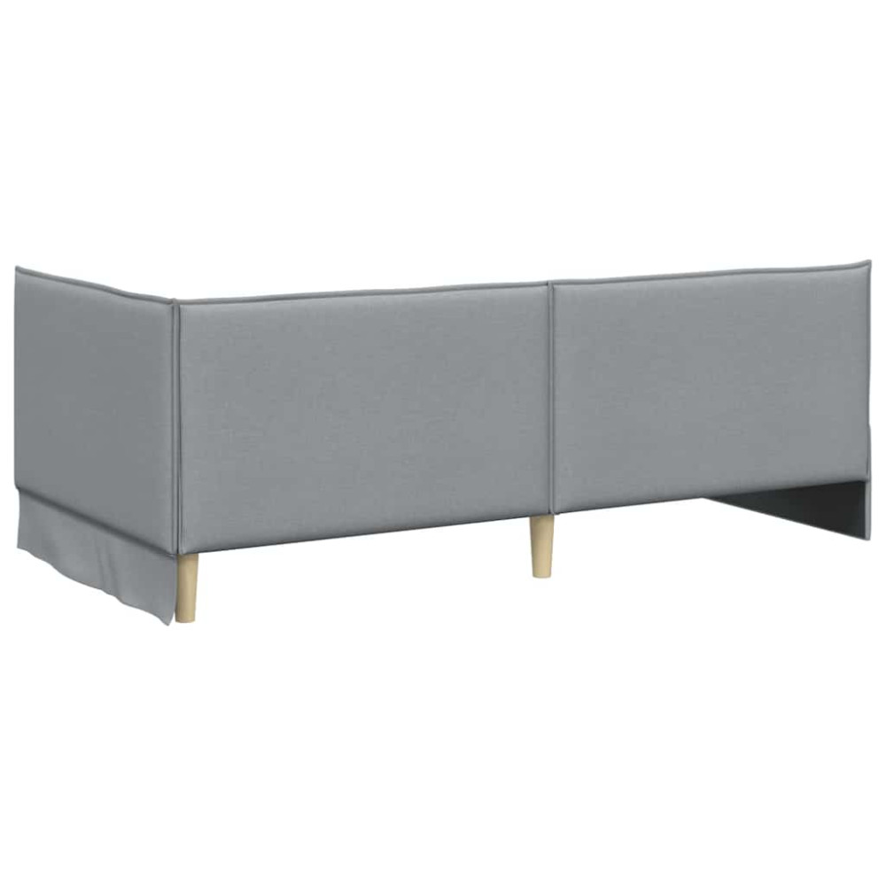 Produktbild för Hörn Sängram med huvudgavel Ljusgrå 100 x 200 cm tyg