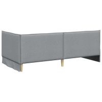 Produktbild för Hörn Sängram med huvudgavel Ljusgrå 100 x 200 cm tyg