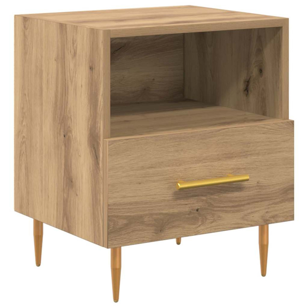 Produktbild för Sängbord med låda 2 pcs Brun 40 x 35 x 47,5 cm Konstruerat trä