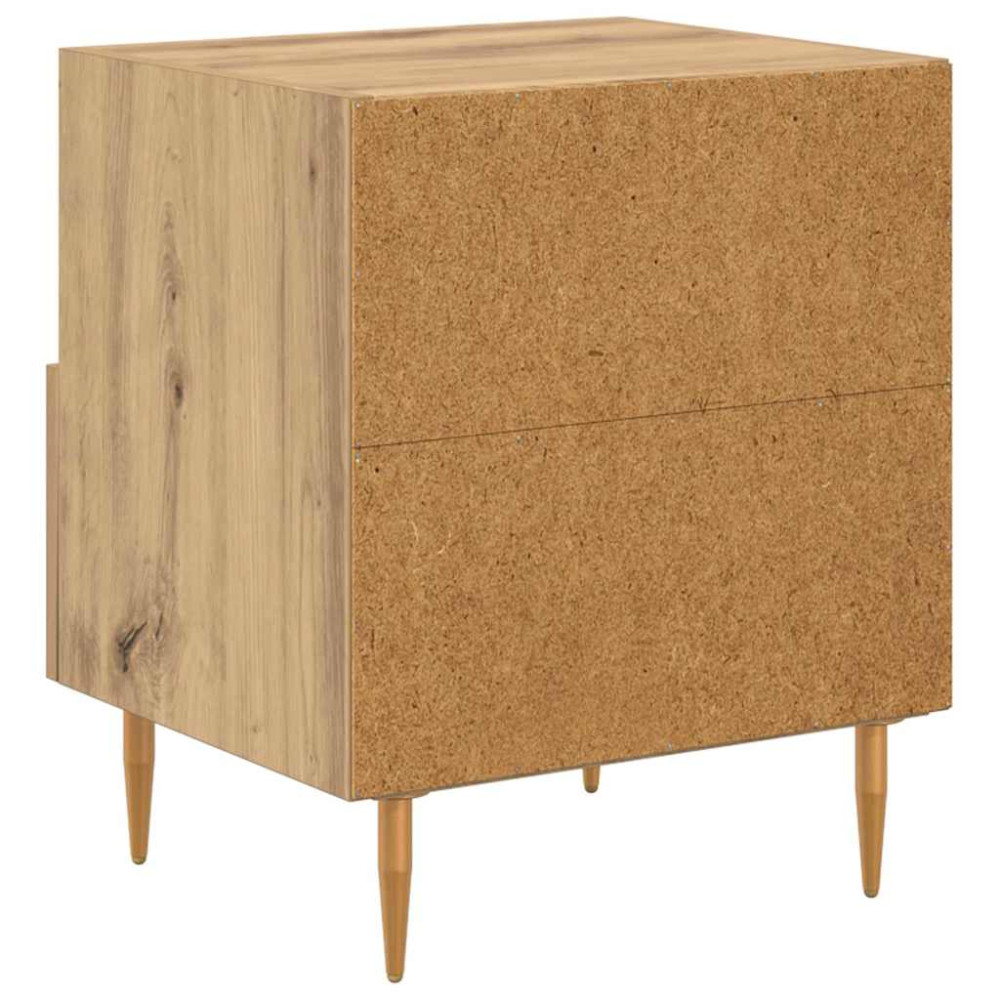Produktbild för Sängbord med låda 2 pcs Brun 40 x 35 x 47,5 cm Konstruerat trä