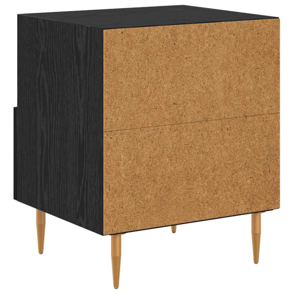 Produktbild för Sängbord med låda Svart 40 x 35 x 47,5 cm Konstruerat trä