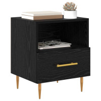 Produktbild för Sängbord med låda 2 pcs Svart 40 x 35 x 47,5 cm Konstruerat trä
