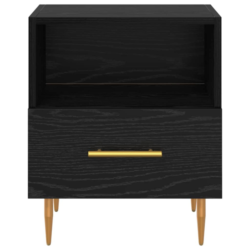 Produktbild för Sängbord med låda 2 pcs Svart 40 x 35 x 47,5 cm Konstruerat trä