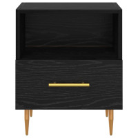 Produktbild för Sängbord med låda 2 pcs Svart 40 x 35 x 47,5 cm Konstruerat trä