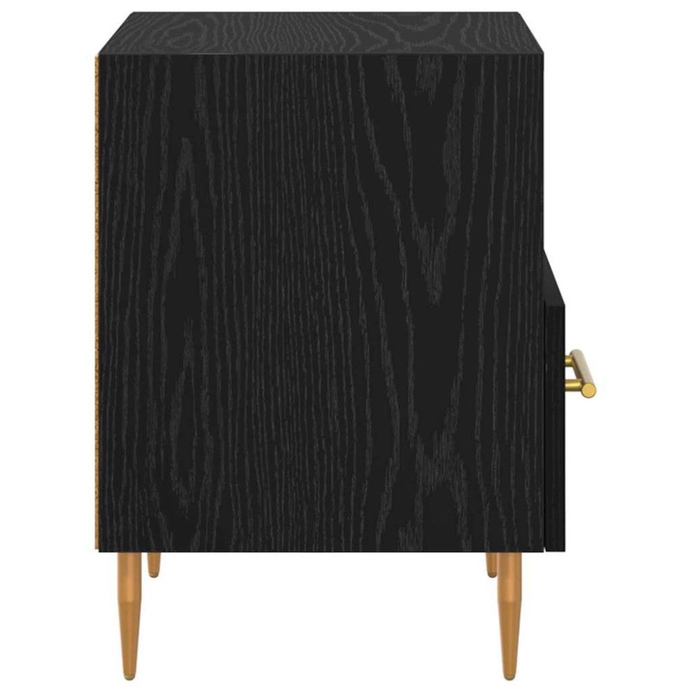 Produktbild för Sängbord med låda 2 pcs Svart 40 x 35 x 47,5 cm Konstruerat trä