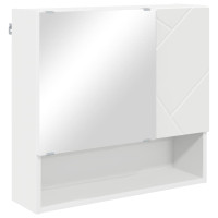 Produktbild för Spegelskåp Väggmonterad Vit 59 x 17 x 55 cm Konstruerat trä