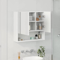 Produktbild för Spegelskåp Väggmonterad Vit 59 x 17 x 55 cm Konstruerat trä