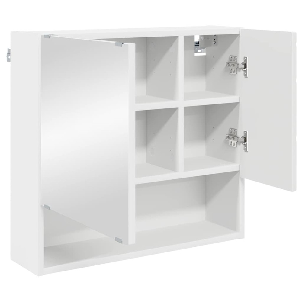 Produktbild för Spegelskåp Väggmonterad Vit 59 x 17 x 55 cm Konstruerat trä
