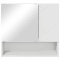 Produktbild för Spegelskåp Väggmonterad Vit 59 x 17 x 55 cm Konstruerat trä