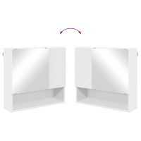 Produktbild för Spegelskåp Väggmonterad Vit 59 x 17 x 55 cm Konstruerat trä