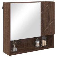 Produktbild för Spegelskåp Väggmonterad Brun Ek 59 x 17 x 55 cm Konstruerat trä