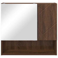 Produktbild för Spegelskåp Väggmonterad Brun Ek 59 x 17 x 55 cm Konstruerat trä