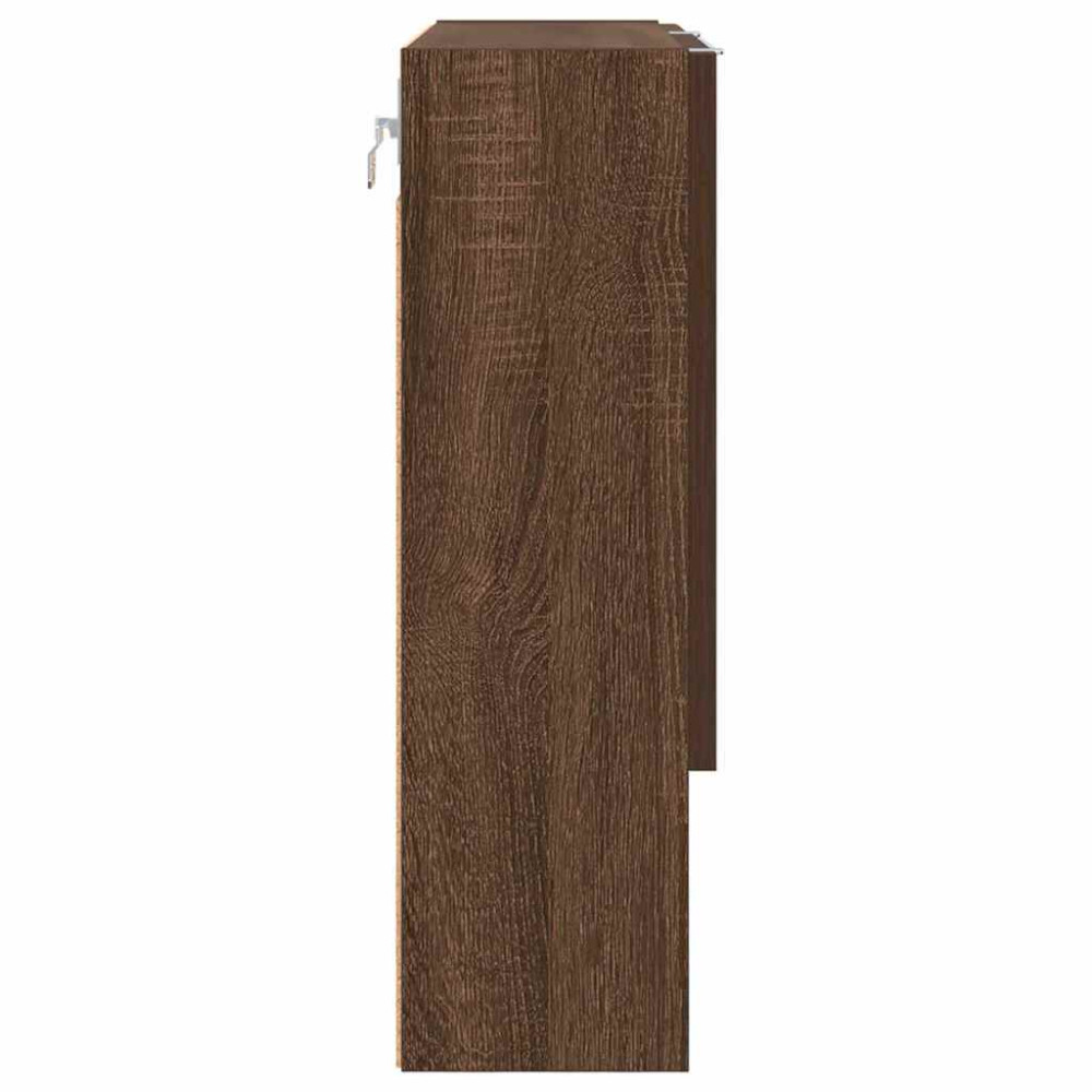 Produktbild för Spegelskåp Väggmonterad Brun Ek 59 x 17 x 55 cm Konstruerat trä