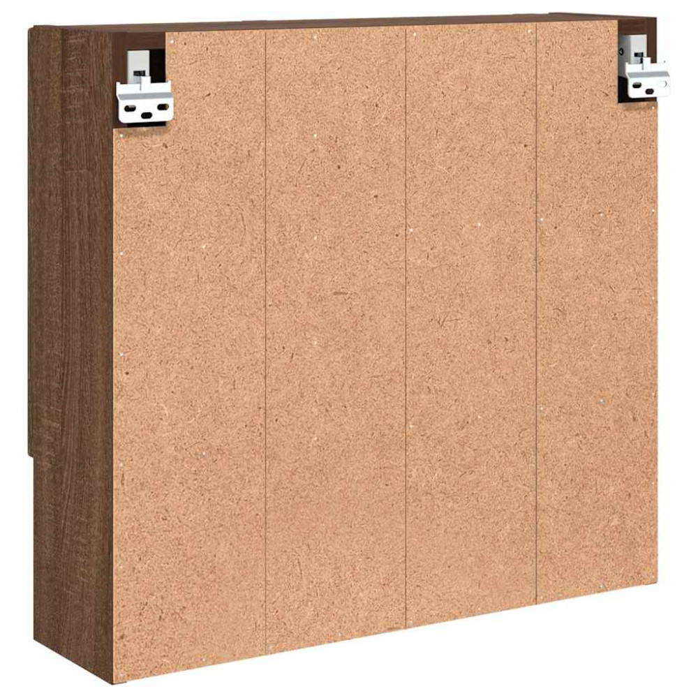 Produktbild för Spegelskåp Väggmonterad Brun Ek 59 x 17 x 55 cm Konstruerat trä