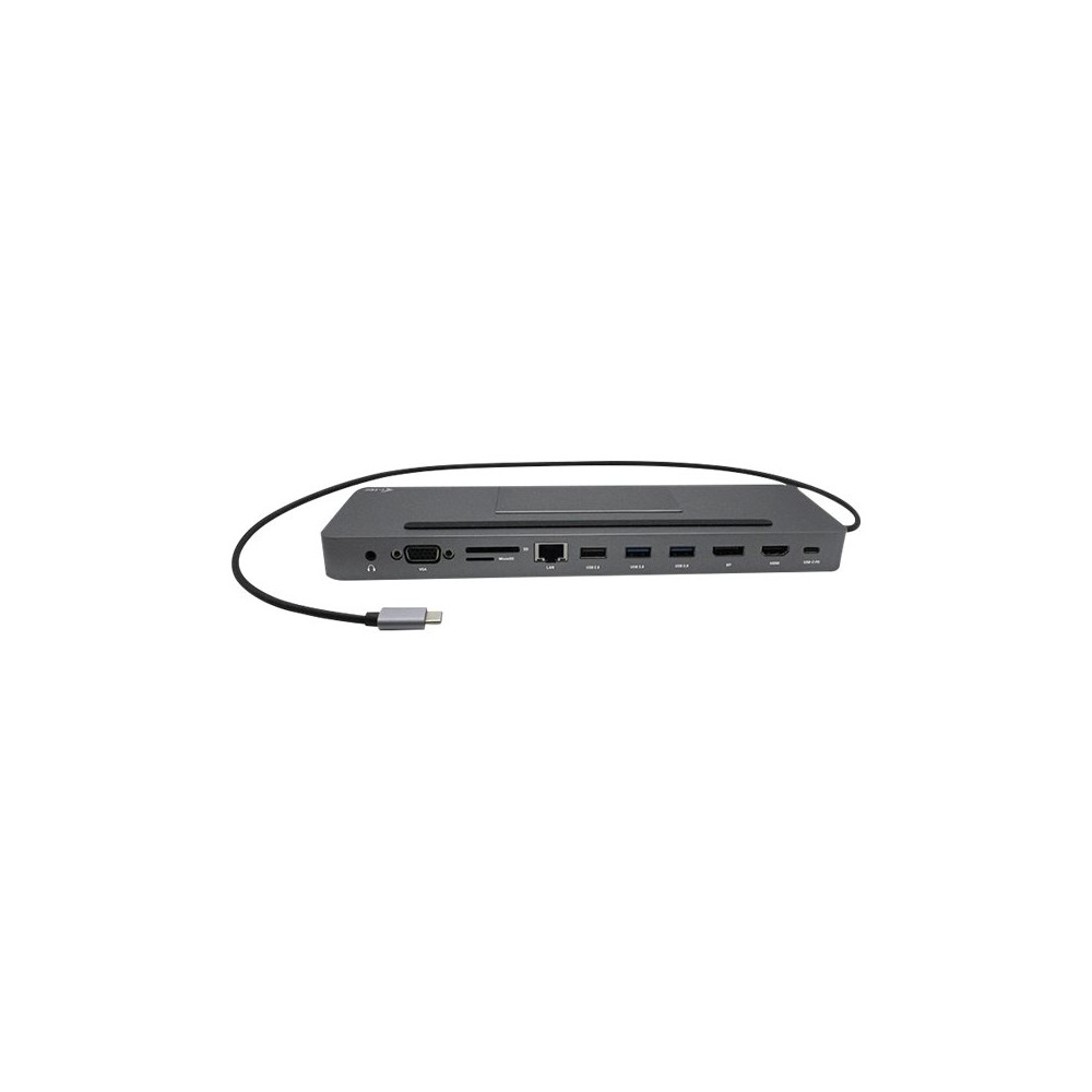 Produktbild för i-Tec USB-C Metal Ergonomic 4K 3x Display Docking Station + Power Delivery - dockningsstation - USB-C / Thunderbolt 3 - VGA, HDMI, DP - 1GbE