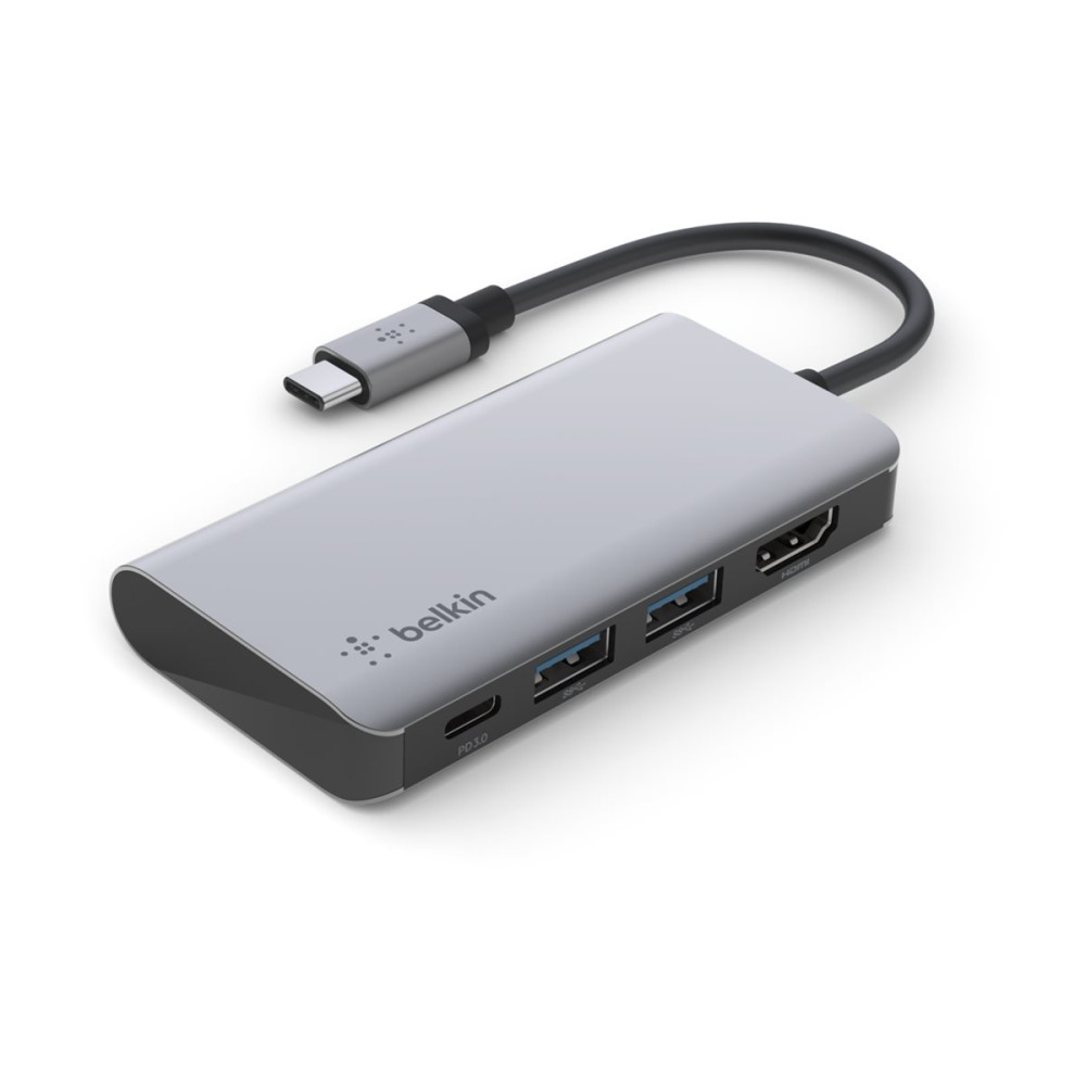 Produktbild för Belkin CONNECT 4-in-1 hubbadapter för flera portar - USB-C - HDMI