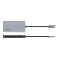 Produktbild för Belkin CONNECT 4-in-1 hubbadapter för flera portar - USB-C - HDMI