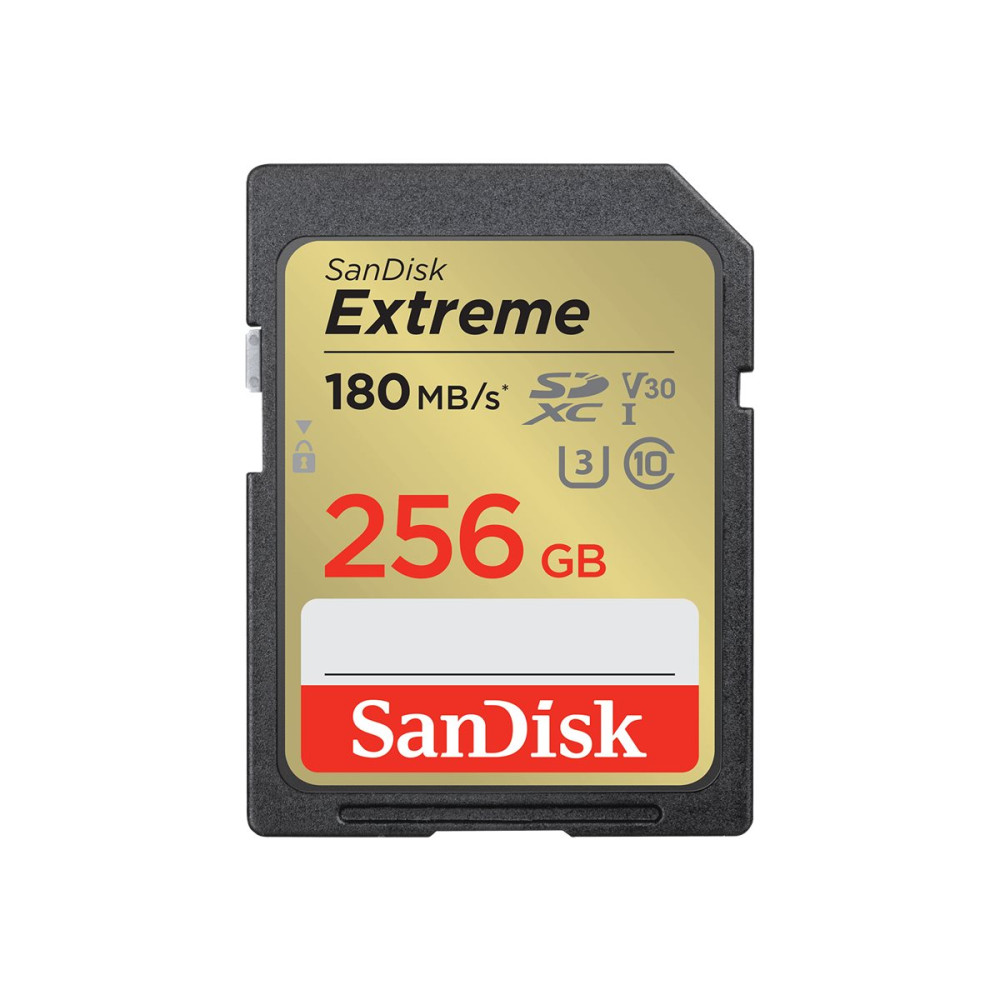 Produktbild för SanDisk Extreme - flash-minneskort - 256 GB - SDHC UHS-I