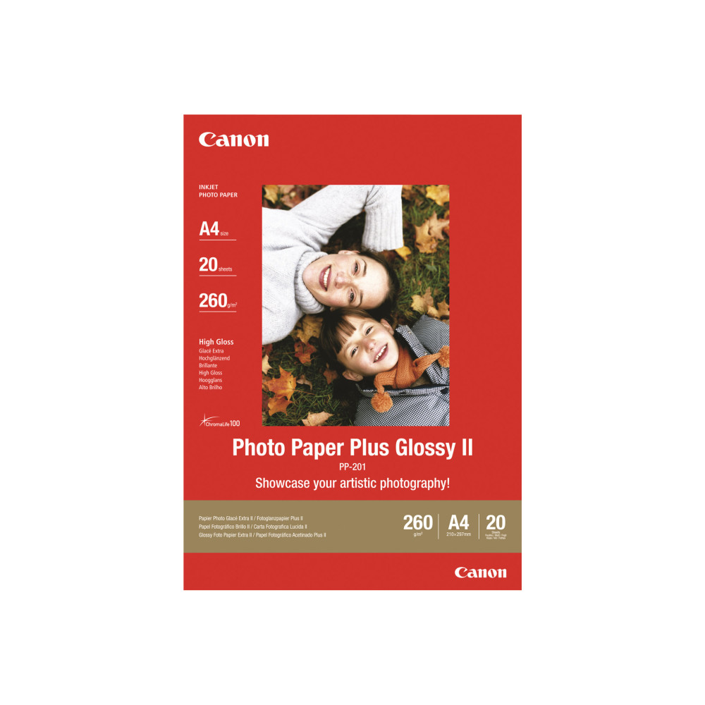 Produktbild för Canon Photo Paper Plus Glossy II PP-201 - fotopapper - högblank - 5 ark - 100 x 150 mm - 260 g/m²