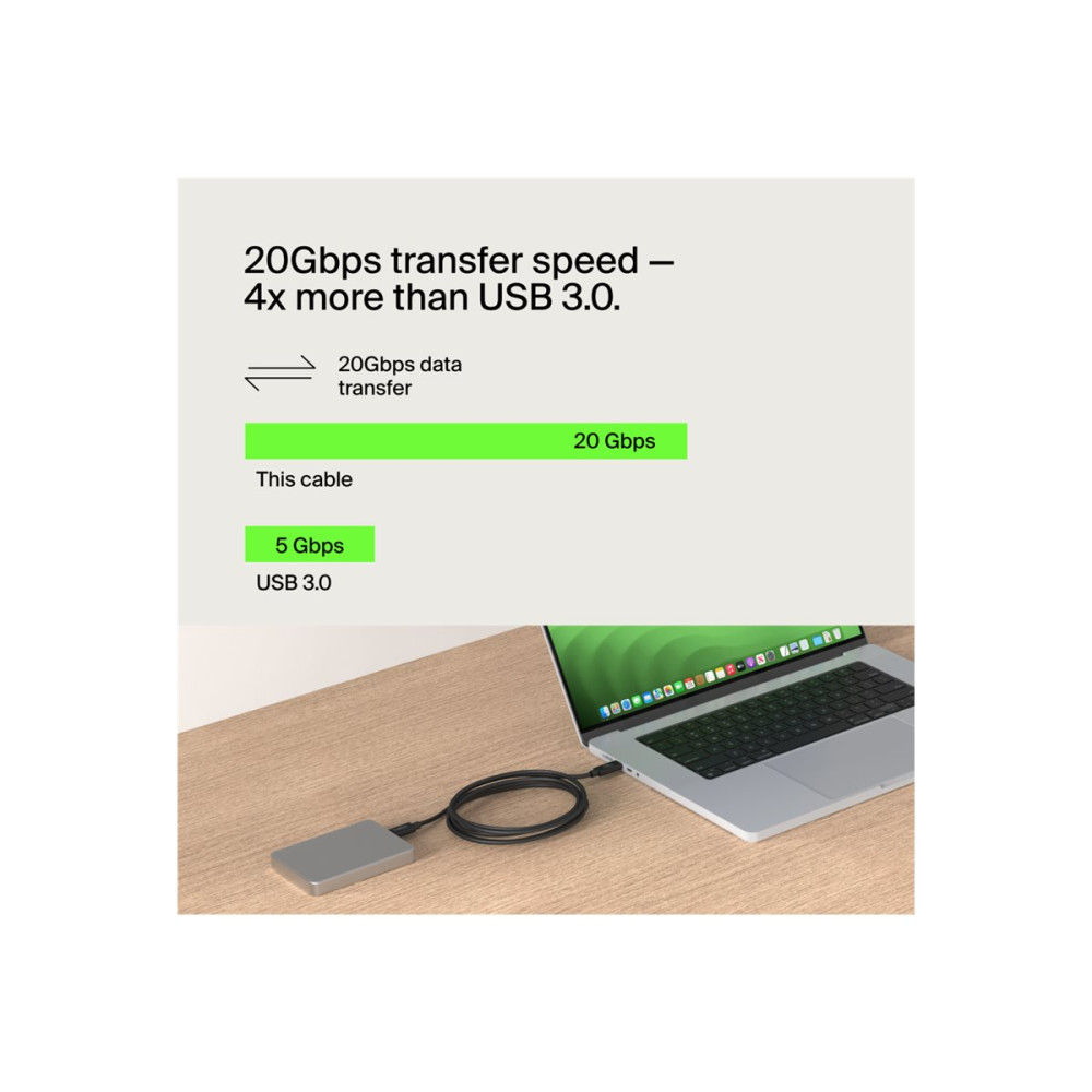 Produktbild för Belkin - USB typ C-kabel - USB-C till USB-C - 2 m