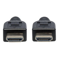 Produktbild för Manhattan HDMI Cable with Ethernet (CL3 rated, suitable for In-Wall use), 4K@60Hz (Premium High Speed), 1m, Male to Male, Black, Ultra HD 4k x 2k, In-Wall rated, Fully Shielded, Gold Plated Contacts, Lifetime Warranty, Polybag - HDMI-kabel med Ethernet - 