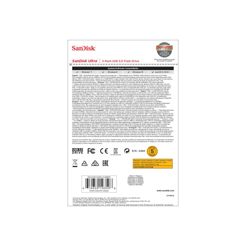 Produktbild för SanDisk Ultra - USB flash-enhet - 64 GB
