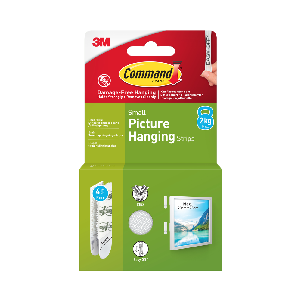 Produktbild för 3M Command Strips White Small 4 Sets