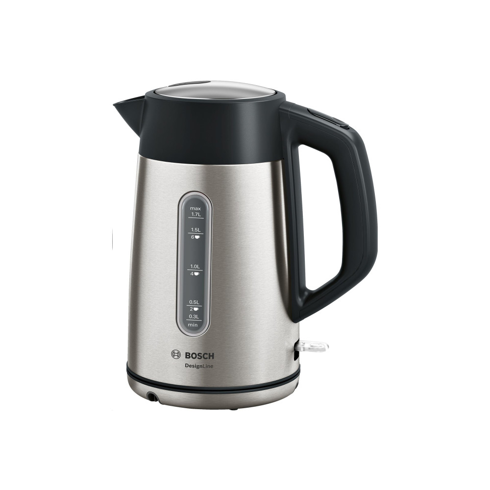 Produktbild för Bosch DesignLine TWK4P440 - vattenkokare - rostfritt stål/svart