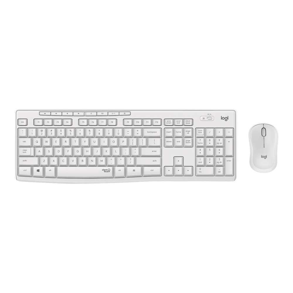 Produktbild för Logitech MK295 Silent - sats med tangentbord och mus - QWERTZ - tysk - offwhite Inmatningsenhet