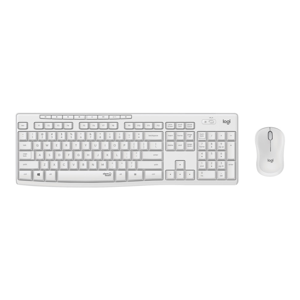 Produktbild för Logitech MK295 Silent - sats med tangentbord och mus - QWERTZ - tysk - offwhite Inmatningsenhet