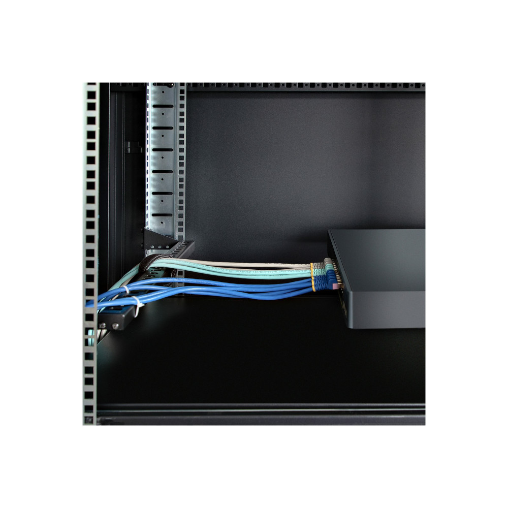 Produktbild för StarTech.com 1U Rack Mountable Cable Lacing Bar w/Adjustable Depth, Cable Support Guide For Organized 19" Racks/Cabinets, Horizontal Cable Guide For Patch Panels/Switches/PDUs - list för rackkabelhantering (horisontell) - 1U