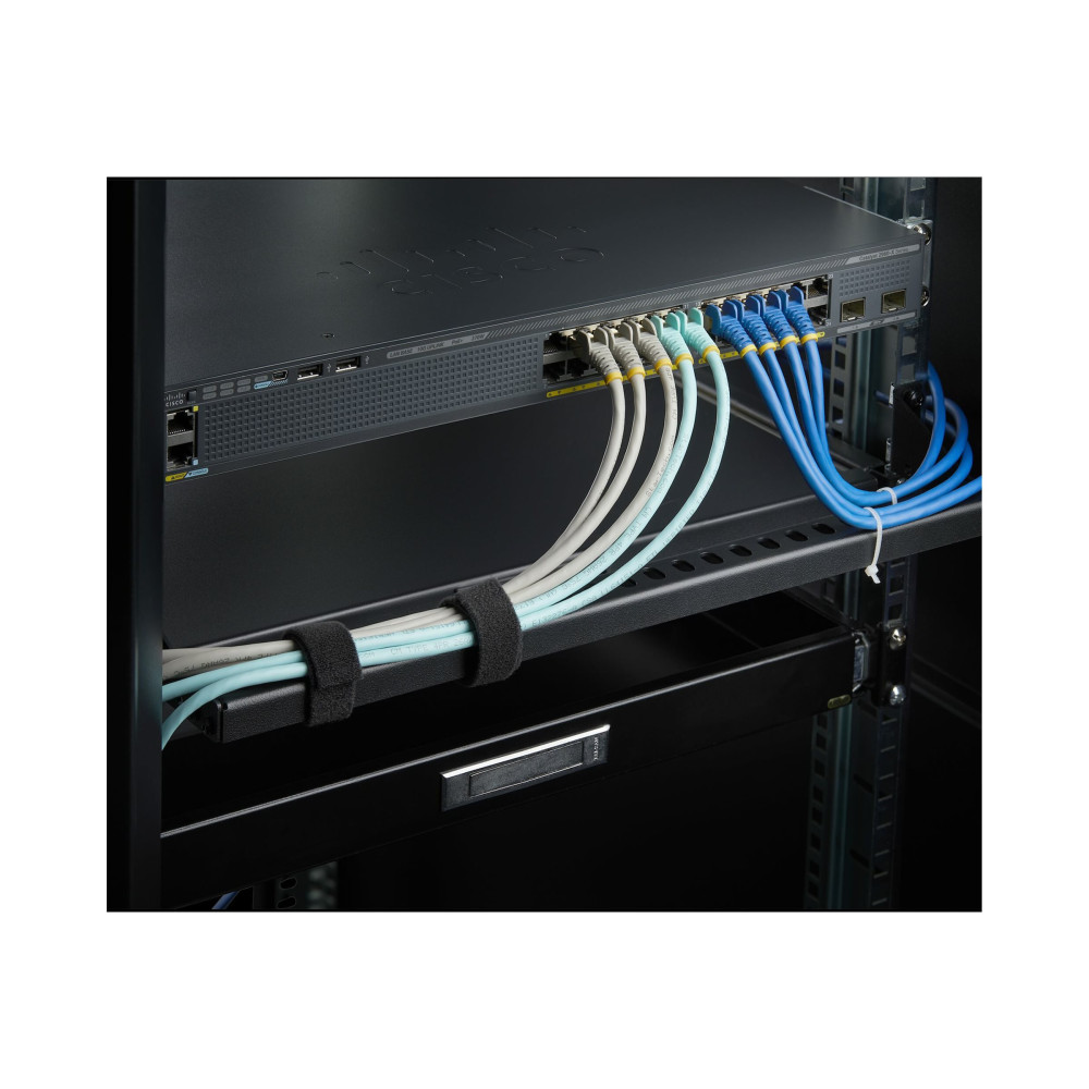 Produktbild för StarTech.com 1U Rack Mountable Cable Lacing Bar w/Adjustable Depth, Cable Support Guide For Organized 19" Racks/Cabinets, Horizontal Cable Guide For Patch Panels/Switches/PDUs - list för rackkabelhantering (horisontell) - 1U