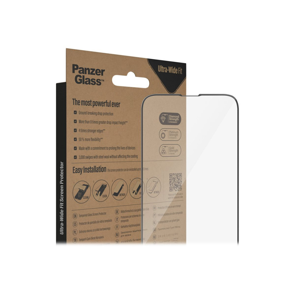 Produktbild för PanzerGlass - skärmskydd för mobiltelefon - ultrabred passning
