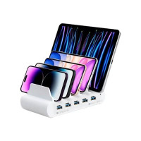 Produktbild för Compulocks 5 Port USB-C and USB-A Charging Dock with EU laddningsstation - 5 x USB-C, 5 x 4-stifts USB typ A - 150 watt