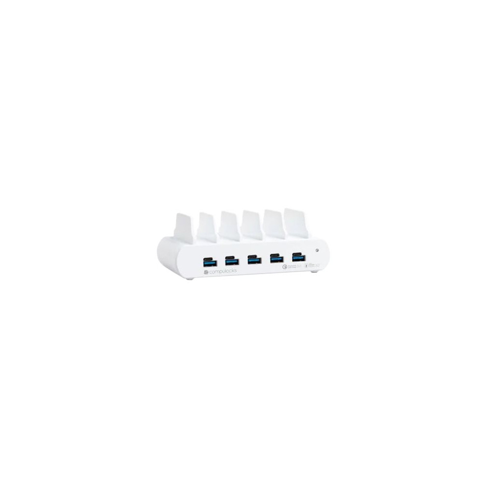 Produktbild för Compulocks 5 Port USB-C and USB-A Charging Dock with EU laddningsstation - 5 x USB-C, 5 x 4-stifts USB typ A - 150 watt