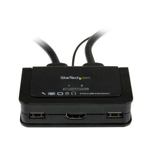 StarTech.com StarTech.com 2 Port USB HDMI Cable KVM Switch with Audio and Remote Switch - USB Powered KVM with HDMI - Dual Port HDMI KVM Switch (SV211HDUA) - omkopplare för tangentbord/video/mus/ljud - 2 portar
