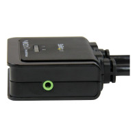 Produktbild för StarTech.com 2 Port USB HDMI Cable KVM Switch with Audio and Remote Switch - USB Powered KVM with HDMI - Dual Port HDMI KVM Switch (SV211HDUA) - omkopplare för tangentbord/video/mus/ljud - 2 portar