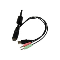 Produktbild för StarTech.com 2 Port USB HDMI Cable KVM Switch with Audio and Remote Switch - USB Powered KVM with HDMI - Dual Port HDMI KVM Switch (SV211HDUA) - omkopplare för tangentbord/video/mus/ljud - 2 portar