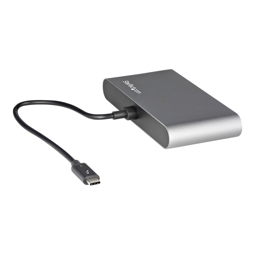 Produktbild för StarTech.com Thunderbolt 3 Mini Dock - Portable Dual Monitor w/HDMI 4K 60Hz - 2X USB-A Hub (3.2/2.0), GbE - 28cm Cable - TB3 Multiport Adapter - Mac/Windows - Upgraded Version of TB3DKM2HD (TB3DKMHDL) - dockningsstation - Thunderbolt 3 - 2 x HDMI - 1GbE