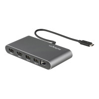Produktbild för StarTech.com Thunderbolt 3 Mini Dock - Portable Dual Monitor w/HDMI 4K 60Hz - 2X USB-A Hub (3.2/2.0), GbE - 28cm Cable - TB3 Multiport Adapter - Mac/Windows - Upgraded Version of TB3DKM2HD (TB3DKMHDL) - dockningsstation - Thunderbolt 3 - 2 x HDMI - 1GbE